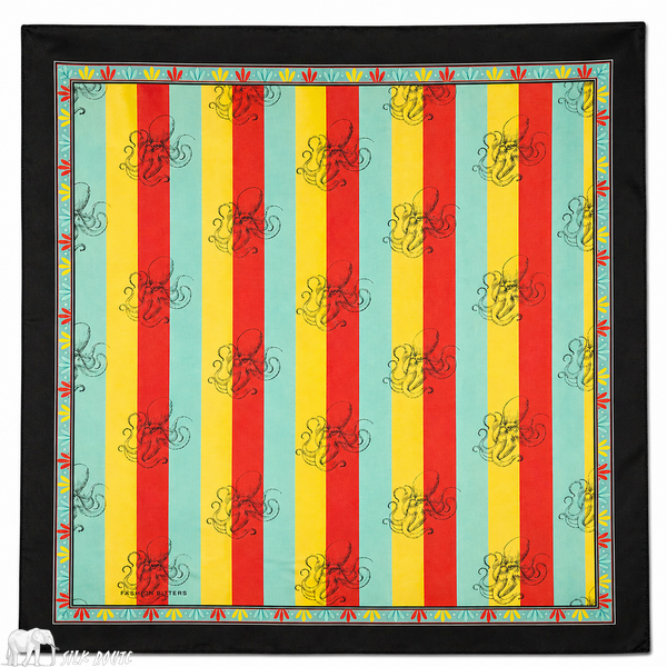 Multicoloured genuine silk scarf 100&times;100 cm Silk Route, item 3897