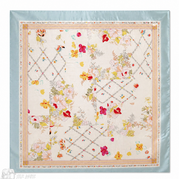 Шелковый платок из натурального шелка разноцветный 120&times;120 см Silk Route, арт. 3902 3902 фото