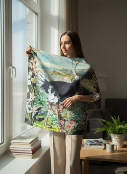 Шовкова хустка з натурального шовку різнокольорова 100&times;100 см Silk Route, арт. 3905 3905 фото