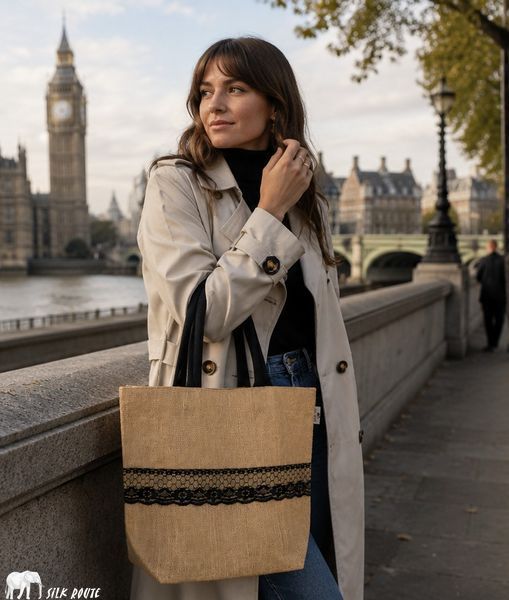 Jute bag Vintage Chic 40x30x15cm Silk Route