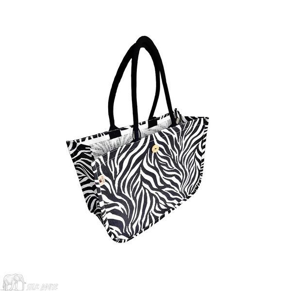 Сумка джутова Zebra Stripes 45х35х20см Silk Route 3704 фото