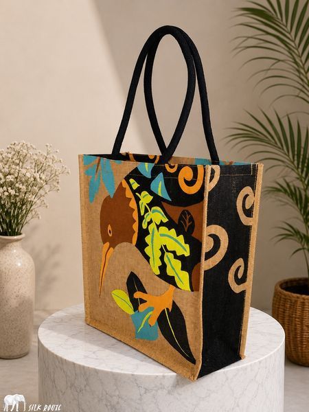 Jute bag Forest Song 36x38x12cm Silk Route