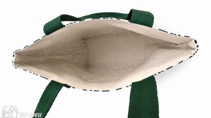 Cotton bag Green Swirl 38x35x12cm Silk Route