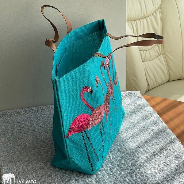 Jute bag Flamingo island 54х36х16cm Silk Route