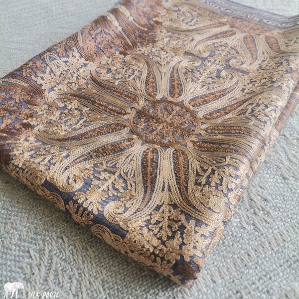 Silk Route cashmere shawl with silk embroidery
