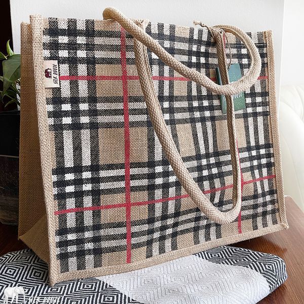Сумка джутова Tartan 41х39х19см Silk Route 743 фото